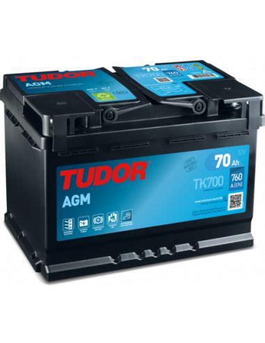 bateria tudor agm 70ah|Tudor TK700 Batería de coche Tudor 70Ah 760A, AGM, Apta.